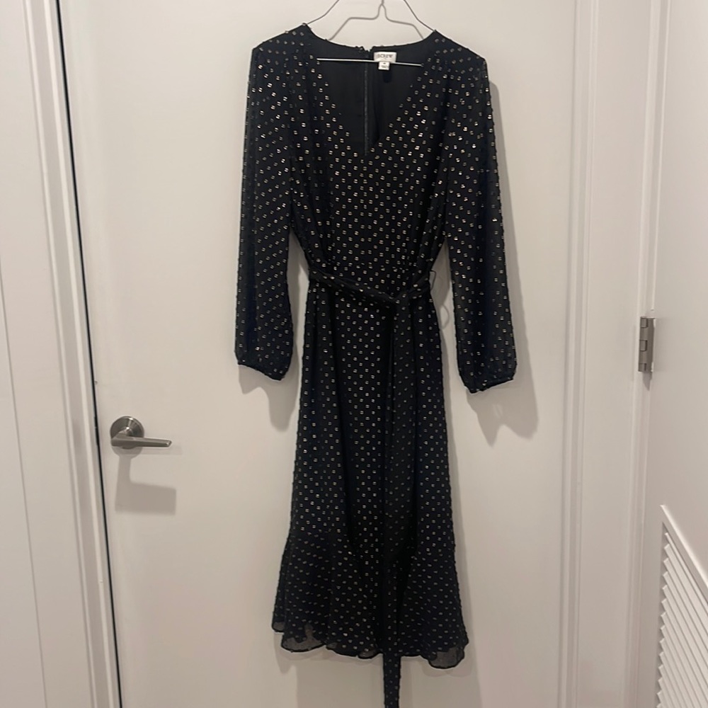 Woman’s Black and Gold JCrew Dress
